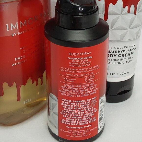 BATH & BODY WORKS 'IMMORTAL' 3-PIECE GIFT SET BODY WASH, LOTION & SPRAY MIST - Picture 11 of 15